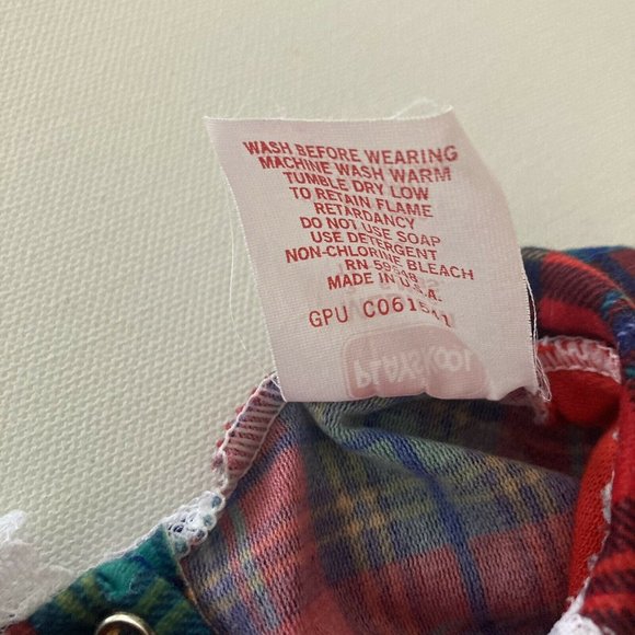 Vintage USA Baby Girl 3-6 Months Holiday Christmas Red Plaid Romper Lace - Picture 7 of 12